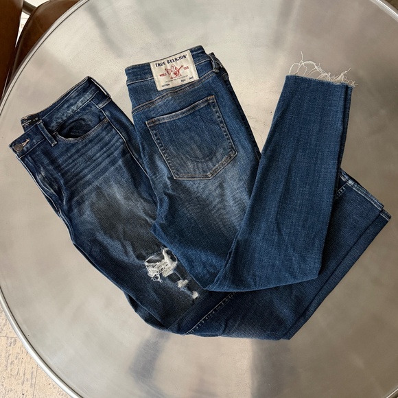lot of 2 jeans Abercombie & Fitch distressed skinny & True Religion jean sz.30 - Picture 1 of 8